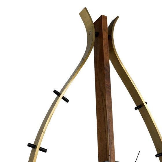 Image 1 of Orologio da parete Mcm - A forma di occhio - Ottone e legno - Dotato di nuovo meccanismo