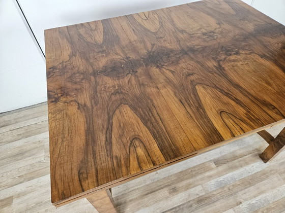 Image 1 of Extendable Art Deco table in olive root