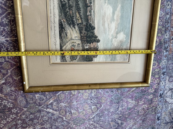 Image 1 of Large Antique 1750s Framed Print – Richmond Hill, Surrey – Sayer & Overton