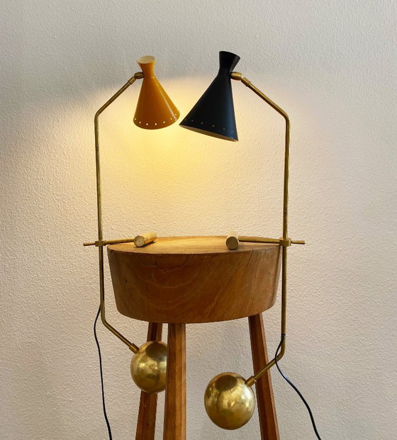 Image 1 of Grote Italiaanse designlamp met contragewicht 1950