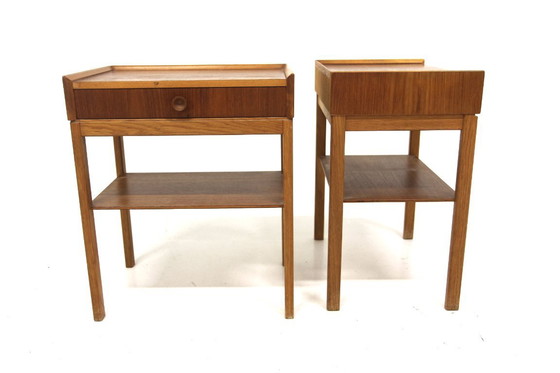 Image 1 of Set de 2 tables de chevets scandinave en teck, Suède, 1960