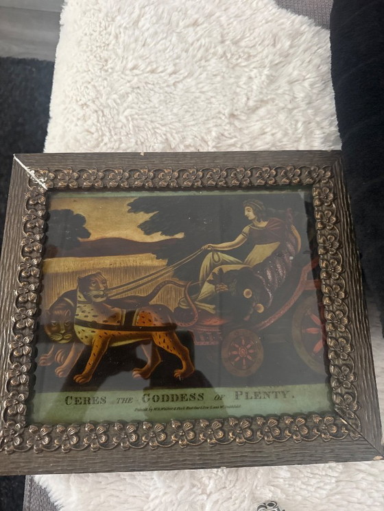 Image 1 of Mezzotint glass painting