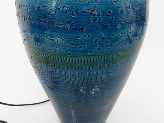 Image 1 of Lampe aus blauem Steingut, Italien, ca. 1980