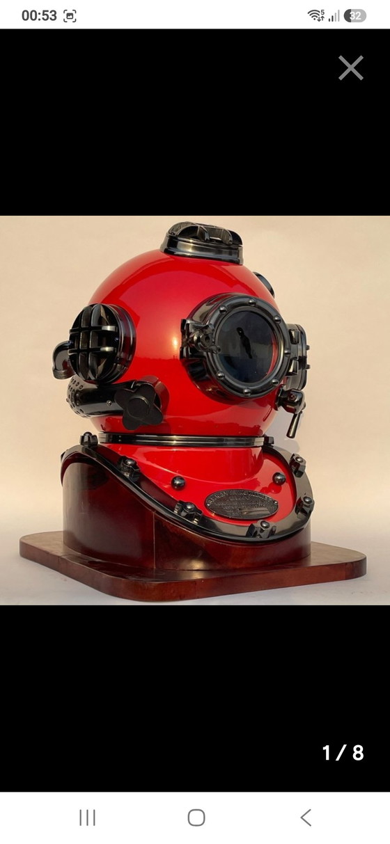 Casco da Palombaro Mark V Morse XXL – Ottone & Acciaio – Decorazione Marina – Morse Diving Equipment Co. Inc (photo 5 of 6)