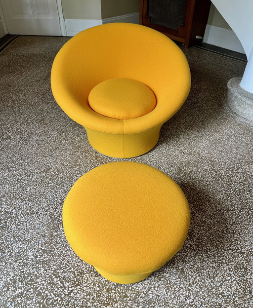 Chauffeuse Mushroom et son ottoman de Pierre Paulin, Edition Artifort, 1960s