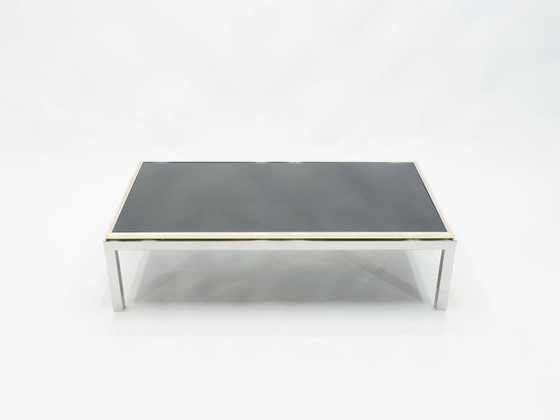 Image 1 of Grande Table Basse Chrome Laiton Flaminia par Willy Rizzo 1970