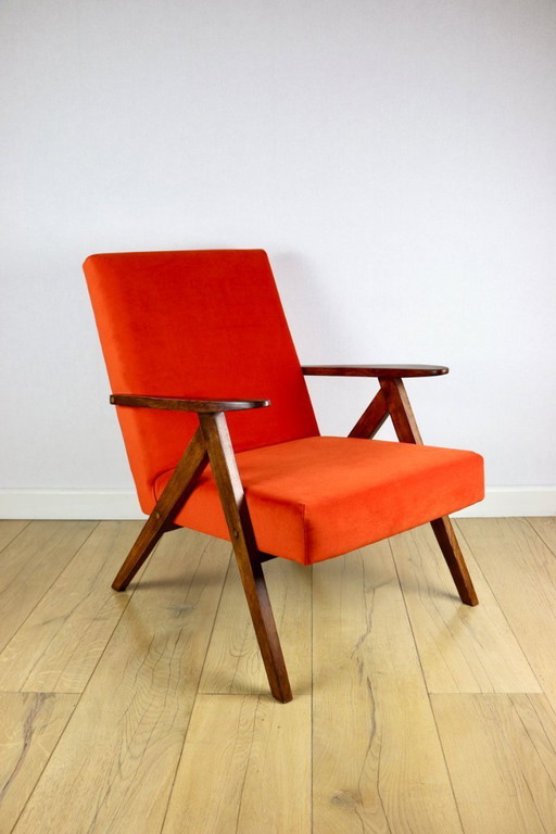 Sillón B-310 VAR de terciopelo estructural naranja - 2 unidades disponibles