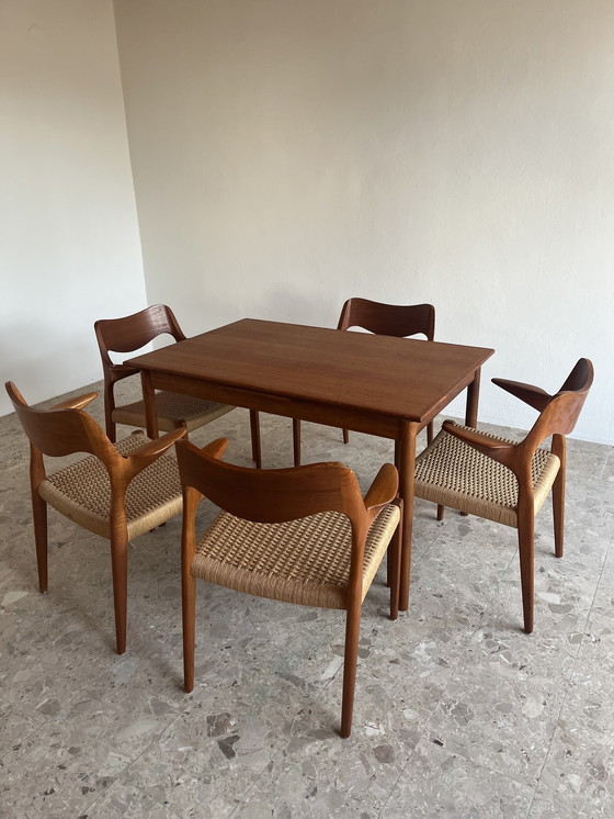 Image 1 of 5x Original "Niels Otto Møller Model 55" Armchair Teak Paper Cord J.L. Møllers!!