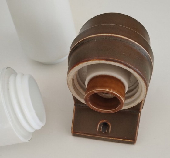 Image 1 of Wandleuchte, Keramik und Opalglas, Doppelversion
