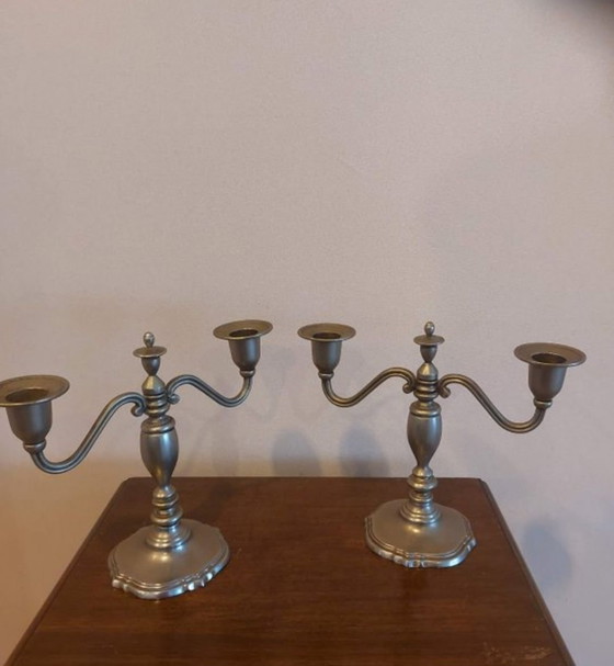 Portacandele 1950 Royal Holland 95% stagno, Metallo, Tessile, Grigio (foto 2 di 7)