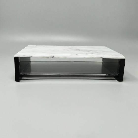 Image 1 of 1970s Gorgeous Smoking Set in Lucite and Brass. Made in Italy