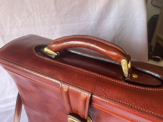 Image 1 of Borsa da lavoro in pelle vintage L.A.P.A. Florence - Stile borsa da medico Dulles - Made in Italy