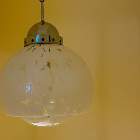 Image 1 of Carlo Nason per Mazzega, anni '70, vetro di Murano bianco e trasparente, cromato - 1970