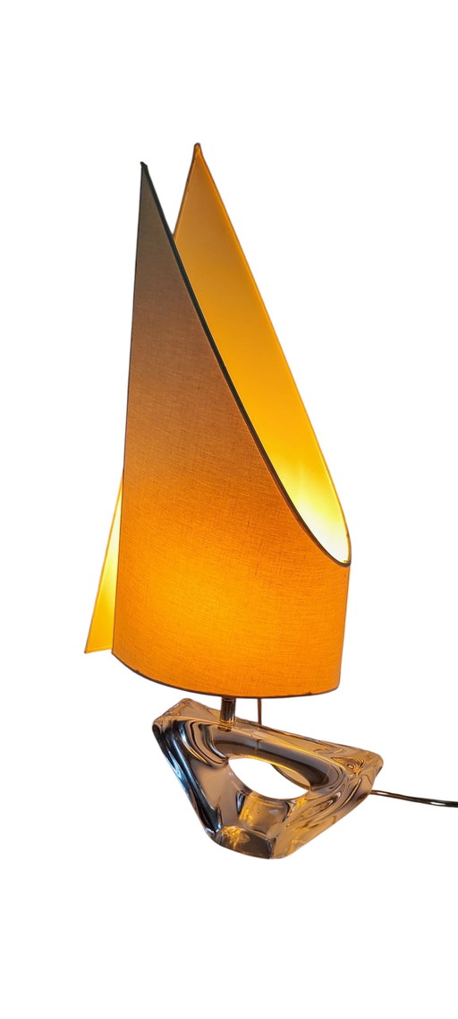 Lampada "barca" scultorea in cristallo 1960