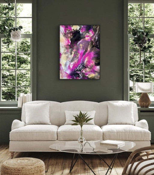 Enigma Rosa N.18 No Reserve - Emanuela Pecchia – schilderijen tekeningen, Canvas