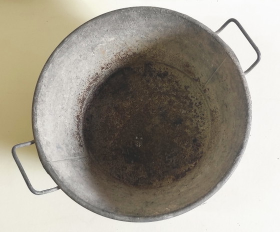 Vintage zinken wasbak - midden 20e eeuw – Plantenbak, Metal (photo 5 of 6)