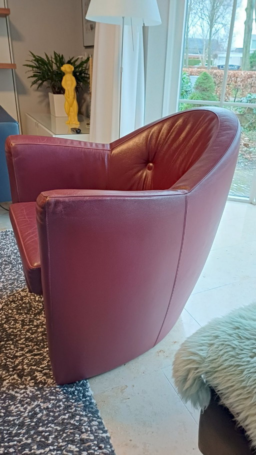 Sillón Leolux Carabita Rojo Burdeos – fauteuils, Leather (photo 2 of 10)