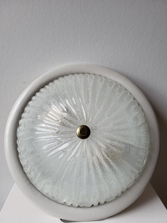 Image 1 of Lampe en verre Iceglass vintage style Hollywood, milieu du siècle