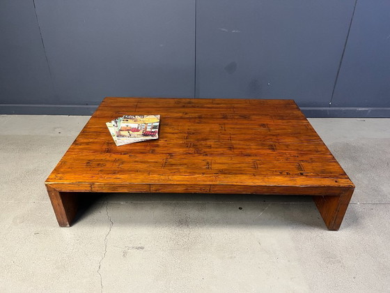 Image 1 of Grande tavolino da caffè in bambù attribuito ad Axel Vervoordt, anni '80