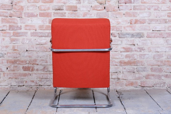 Sillón Bauhaus restaurado, de Mücke - Melder, haya, cromo, checo, años 30 – Mücke-Melder, Sillones, Textile (photo 3 of 13)