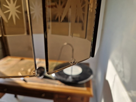 Image 1 of Lámpara de araña en cascada de cristal ahumado estilo Regency