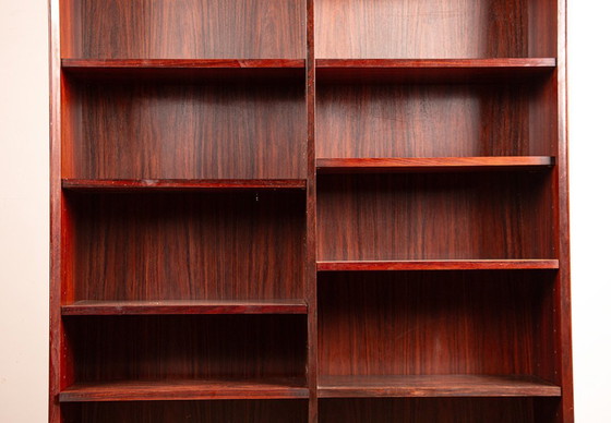 Image 1 of Large Danish tall shelf in rosewood by Erik Brouer for Brouer’s Mobelfabrik.