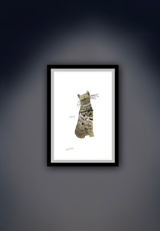 Image 1 of Andy Warhol: "Green Sam, 1954 circa".  Firmato sulla lastra.