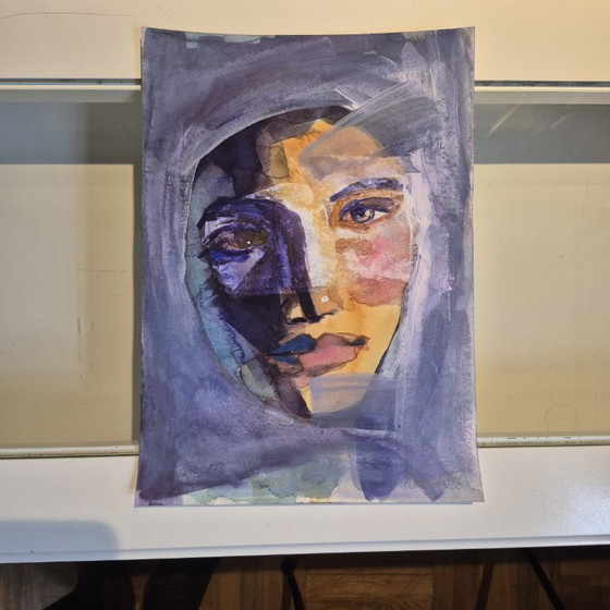 Image 1 of Anna Masiul Gozdecka, Rostro - Improvisación, acrílico sobre papel