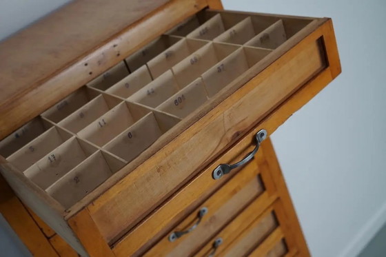 Image 1 of Vintage Italian beech haberdashery cabinet, 1950s