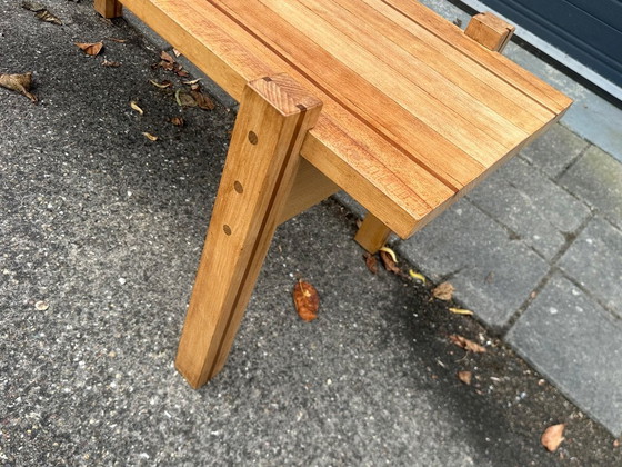 Image 1 of Reconstructie mahoniehouten foyertafel Frankrijk jaren 1960 stijl Jean Prouvé