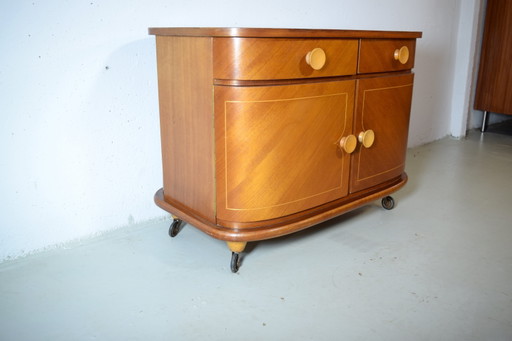 Art Deco dressoir uit de jaren 30, vintage kast, ladekast, kledingkast