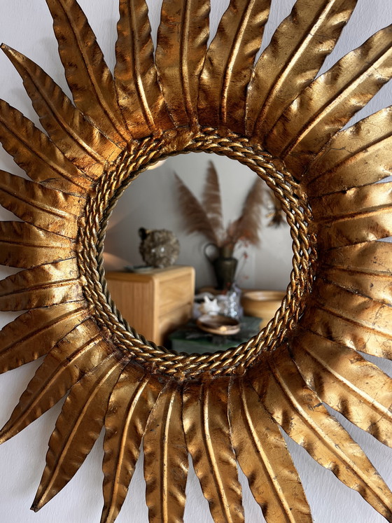 Image 1 of Miroir soleil vintage style années 50