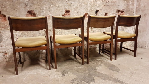 4 sedie da pranzo vintage in palissandro danese, anni '50-'60