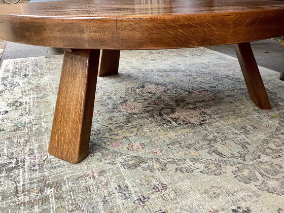 Image 1 of Brutalist eiken salontafel 1970