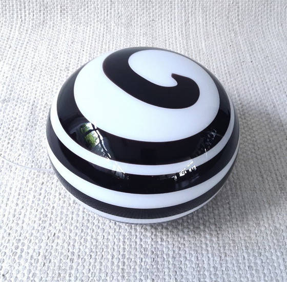 Image 1 of Grote ILU di Vetro glazen tafellamp / vloerlamp, model Zebra zwart-wit glas, Italiaans glas Nederlands design