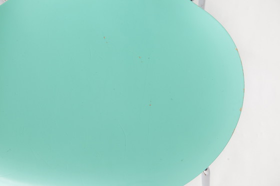 Image 1 of Iconic Series 7 Chair by Arne Jacobsen – Turquoise Lacquer, Original Fritz Hansen