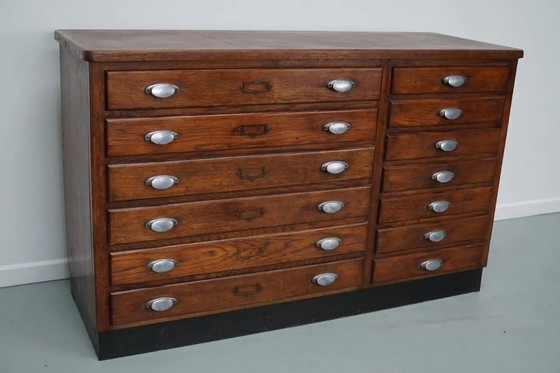 Image 1 of Armoire de mercerie vintage en chêne français, années 1950