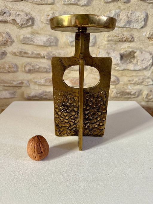 BOUGEOIR BRUTALISTE BRONZE VINTAGE