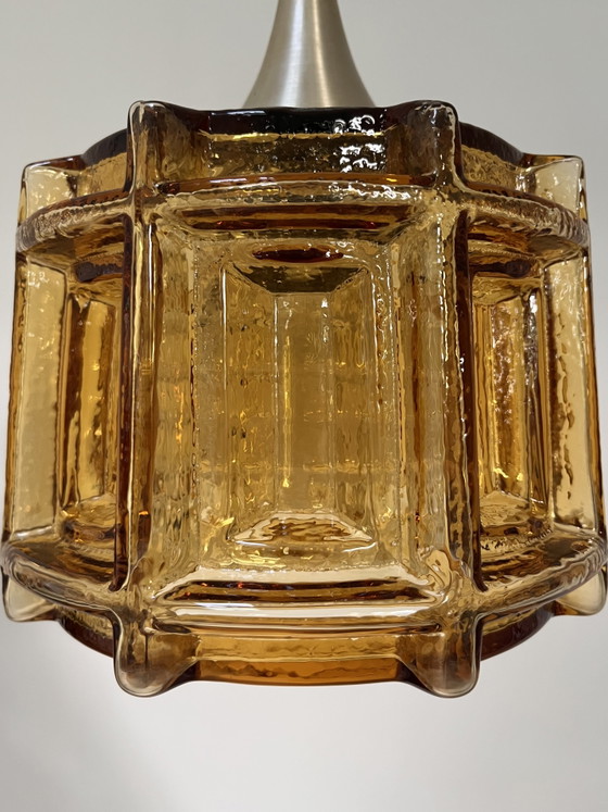 Vintage Amber Glazen Hanglamp – Hanglampen, Glass (photo 7 of 10)