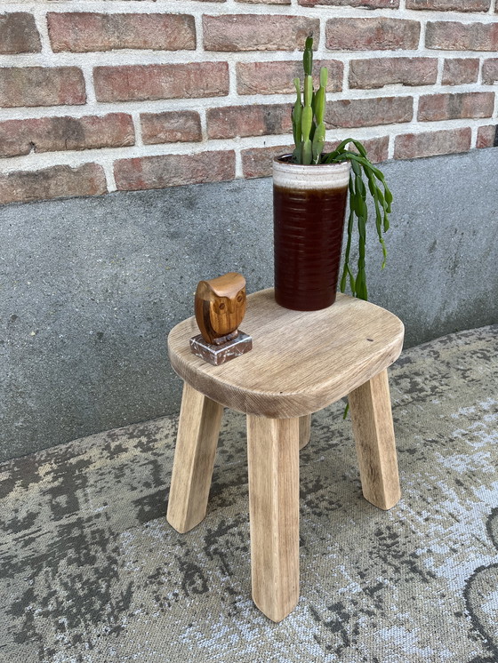 Image 1 of Tavolino laterale vintage in rovere per piante