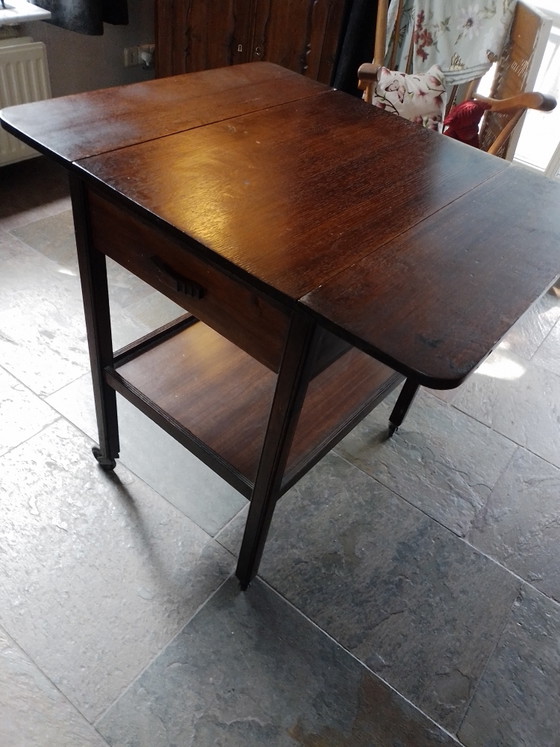 Teetisch / Beistelltisch mit Schublade / Klapptisch – Beistelltische, Wood (photo 5 of 11)