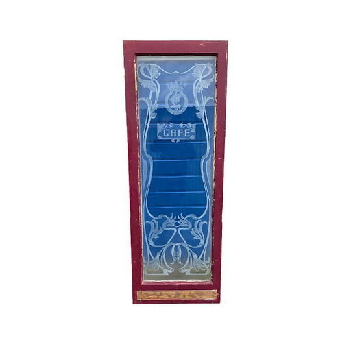 Plato de cristal antiguo francés de estilo Art Nouveau procedente de un café de principios del siglo XX.