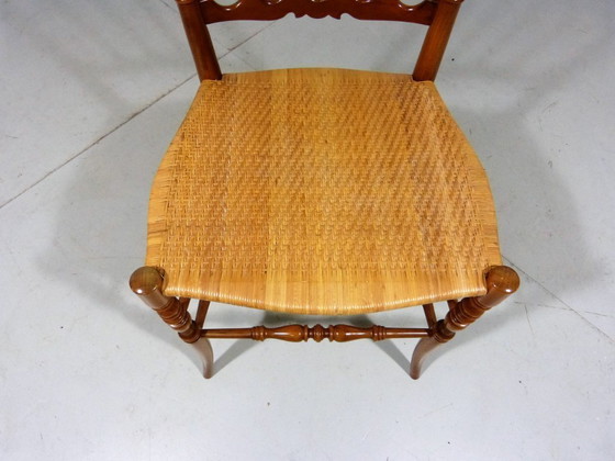 Image 1 of Silla Chiavari de madera con asiento tejido, década de 1960.