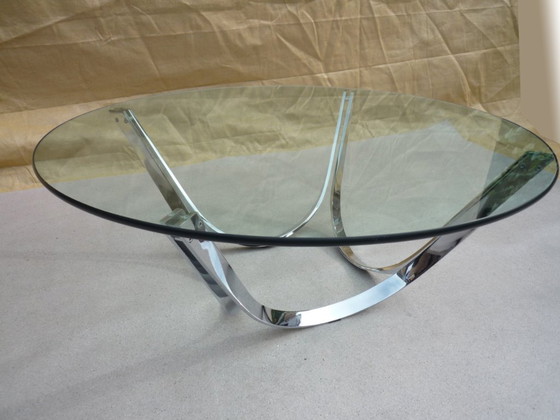 Salontafel van Knut Hesterberg, glas en staal. – Ronald Schmitt (photo 4 of 5)