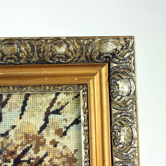 Image 1 of Vintage Embroidery Wall Art In A Frame, 1950s