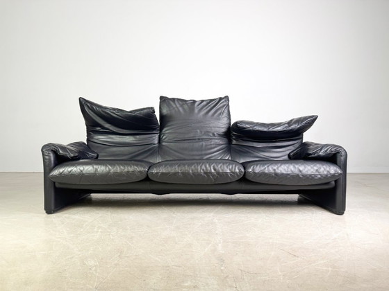 Image 1 of Cassina Maralunga Dreisitzer Sofa Couch Vico Magistretti Leder