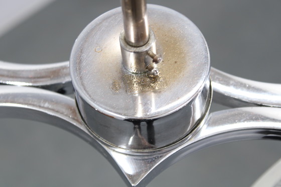 Image 1 of Lampadario in cromo e vetro degli anni &#39;50 di Napako, Cecoslovacchia