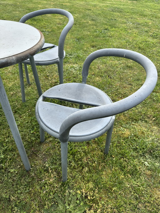 Mid - Century Pelikan Dining Chairs and Pelikan Table by Fritz Hansen, Set of 5