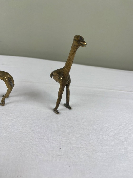 Figurines d'animaux en laiton, ensemble de six, Objets déco, Doré, Vintage (photo 4 sur 9)