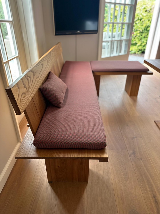 Image 1 of Handgemaakte hoekbank met tafel